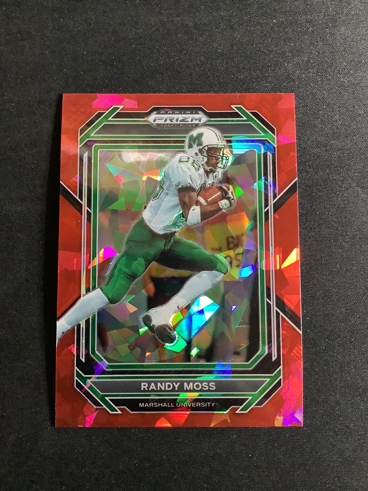 2023 Prizm Draft Picks Randy Moss Red Cracked Ice #83 Vikings HOF