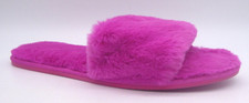 INC Pink Faux Fur Slip On Slide Slippers Woman's Size XL 11-12