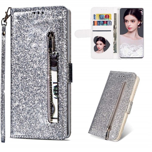 Glitter Leather Case for Samsung S25 S20 FE A14 S24 Zip Wallet Stand Phone Cover - Picture 31 of 40