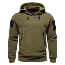 Men's Military Tactical Hoodies Autumn Winter Fleece Sweatshirt Hooded Pullover