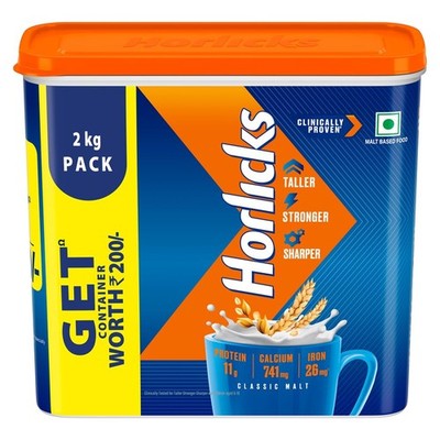 Horlicks Health & Nutrition Drink - 2Kg Refill Pack (Classic Malt)