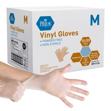MED PRIDE 1000ct Bulk Vinyl Gloves Disposable 4.3 Mil Powder Free Latex Free