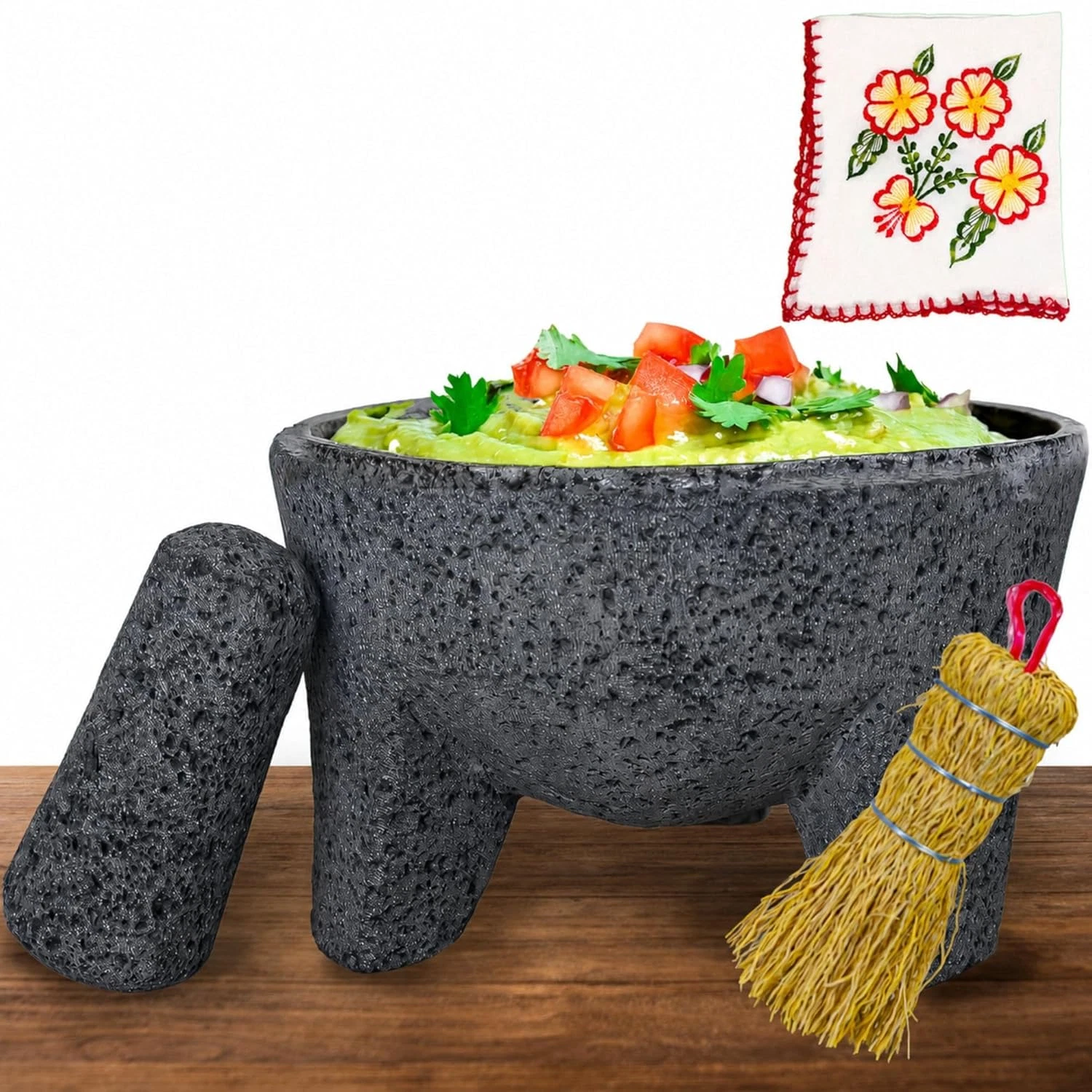Authentic Molcajete Mexicano Volcanic Rock Mortar and Pestle
Opens in a new window or tab