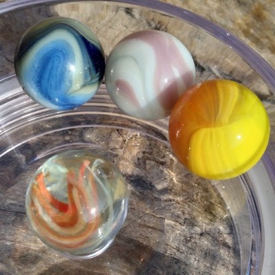 Premium Lot-4 Vintage Marbles- Vitro Heaton Alley Ravenswood Master Champion- c9