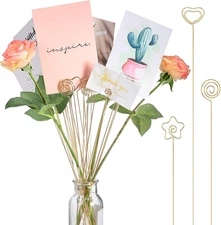 Sunnyray 30 Pieces Metal Wire Floral Picks Wire Place Card Holder Stand 13 Inch 