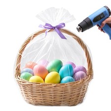 Morepack Shrink Wrap Bags For Gift Baskets, 24X30 Inches Clear Pvc Hea