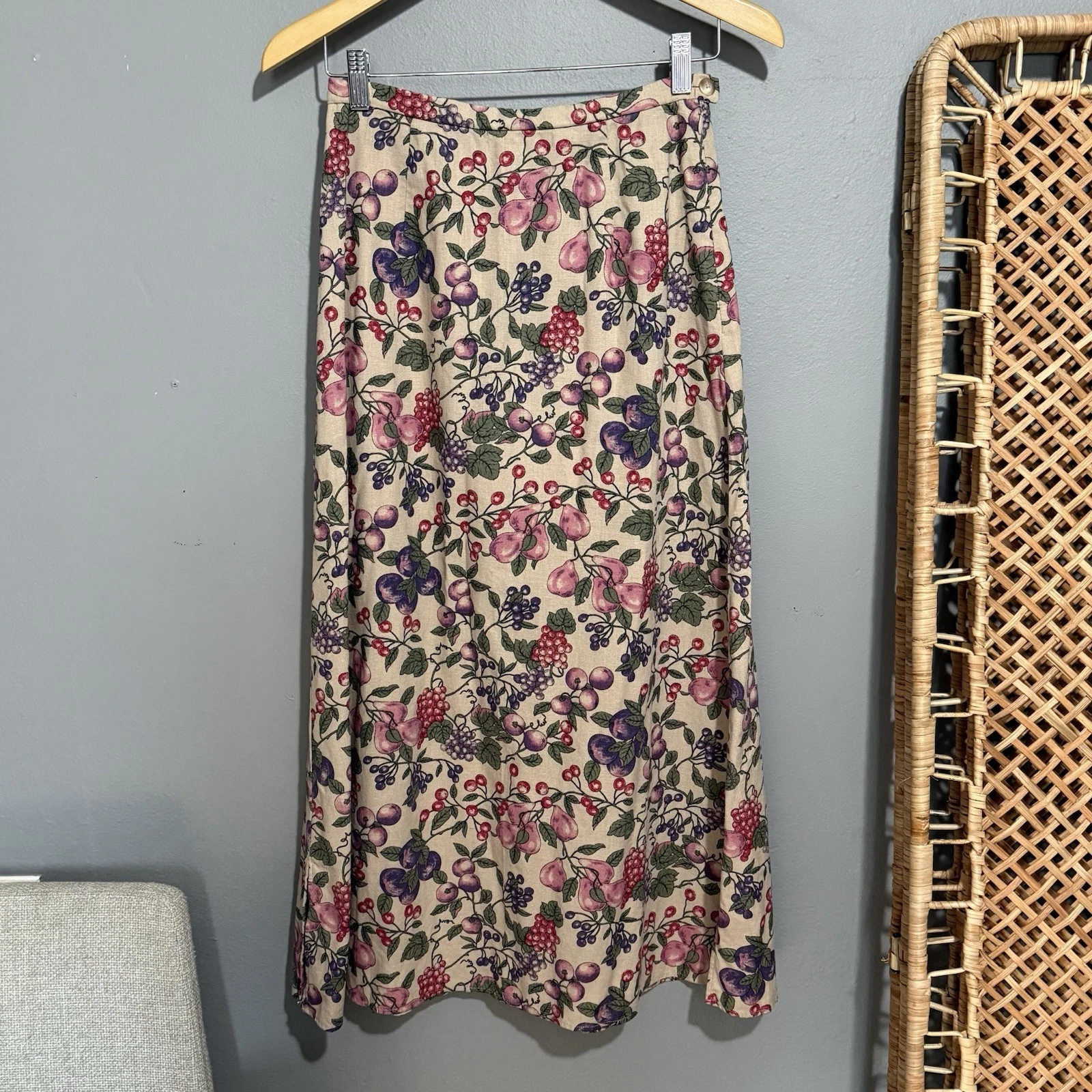 VTG Pendleton Linen Blend Maxi Women's Skirt Sz 4 Cottagecore Prairie Fruit
Opens in a new window or