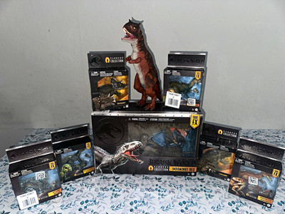 Mattel Jurassic World Hammond Collection True FX Set   Indominus Rex & 4 Dinos