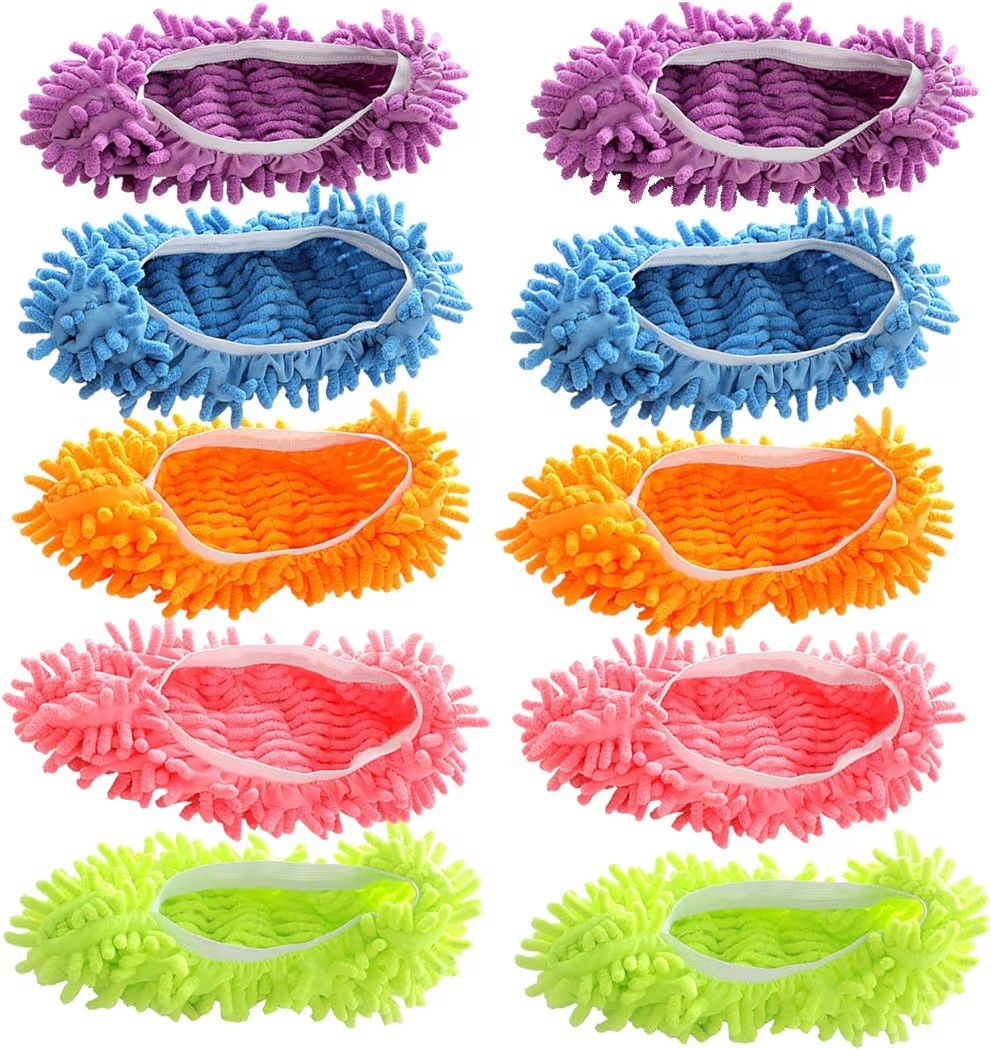 5 Pairs 10 PCS Shoes Cover for Mop Slippers for Floor Cleaning House Washable