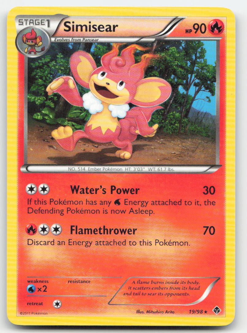 Simisear 19/98 Emerging Powers Pokemon TCG LP