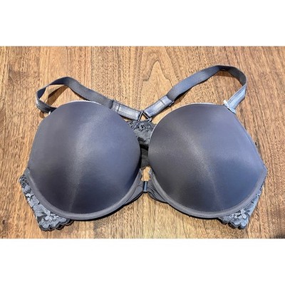 Adore Me Gray Lace Racerback Front Closure Push Up Bra 38DD BR-07965-PLU
