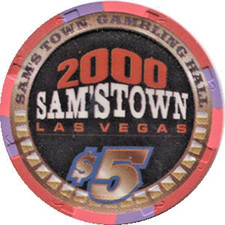 Unc. 5 Dollar Sam's Town Casino 2000 Millennium Chip Ltd. Ed.