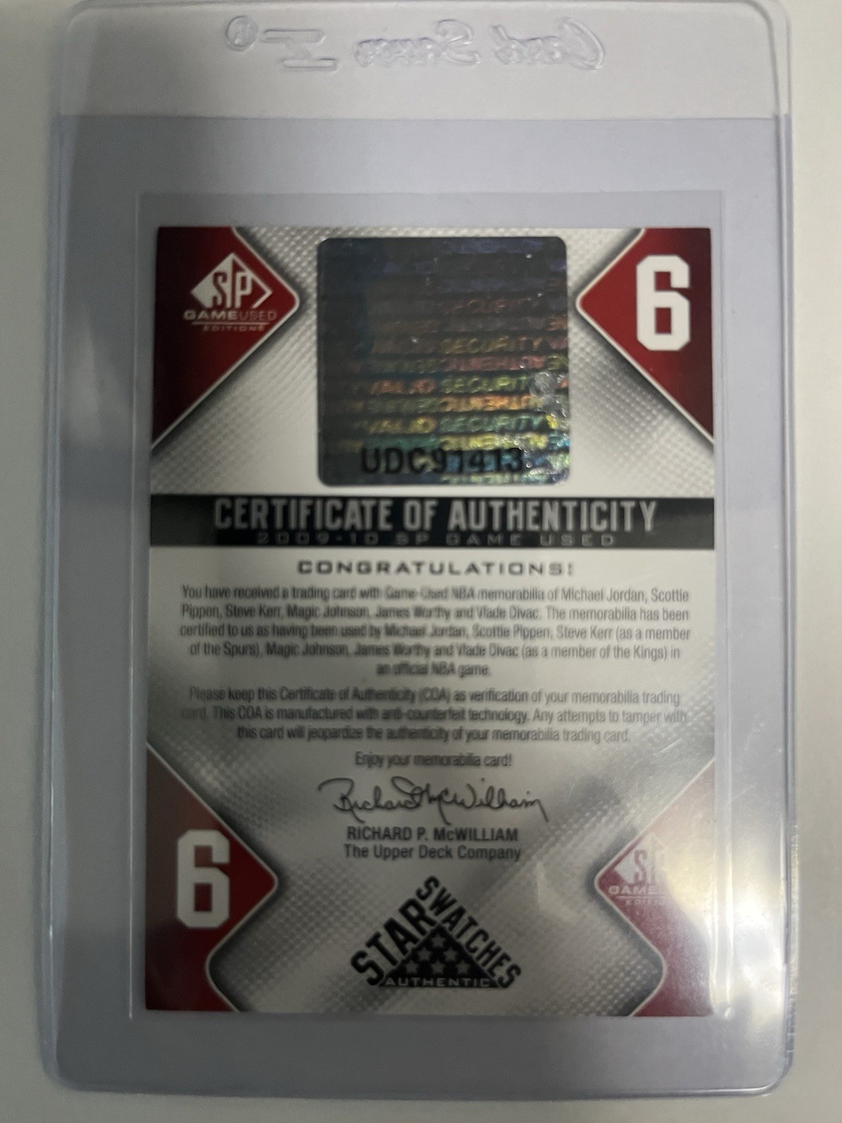 2009/10 SP GAME USED 6 STAR JERSEYS JORDAN PIPPEN KERR MAGIC WORTHY DIVAC 79/99 view 3