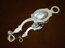 Unmarked Bill Stewart Schneider’s Engraved Silver Show Bit • Western Tack