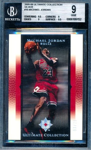 MICHAEL JORDAN 2005-06 UPPER DECK ULTIMATE SILVER #/25 BGS 9 MINT CARD #16!