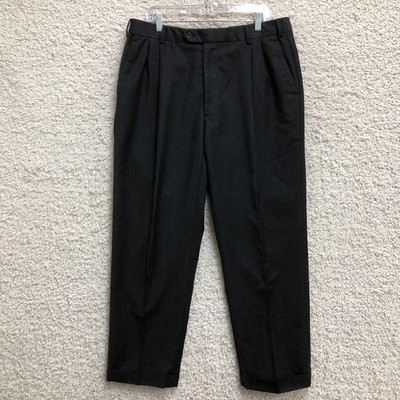 Enzo Mantovani Zignone Dress Pants 36x30 Mens Black Pleated Wool Cashmere Preppy
