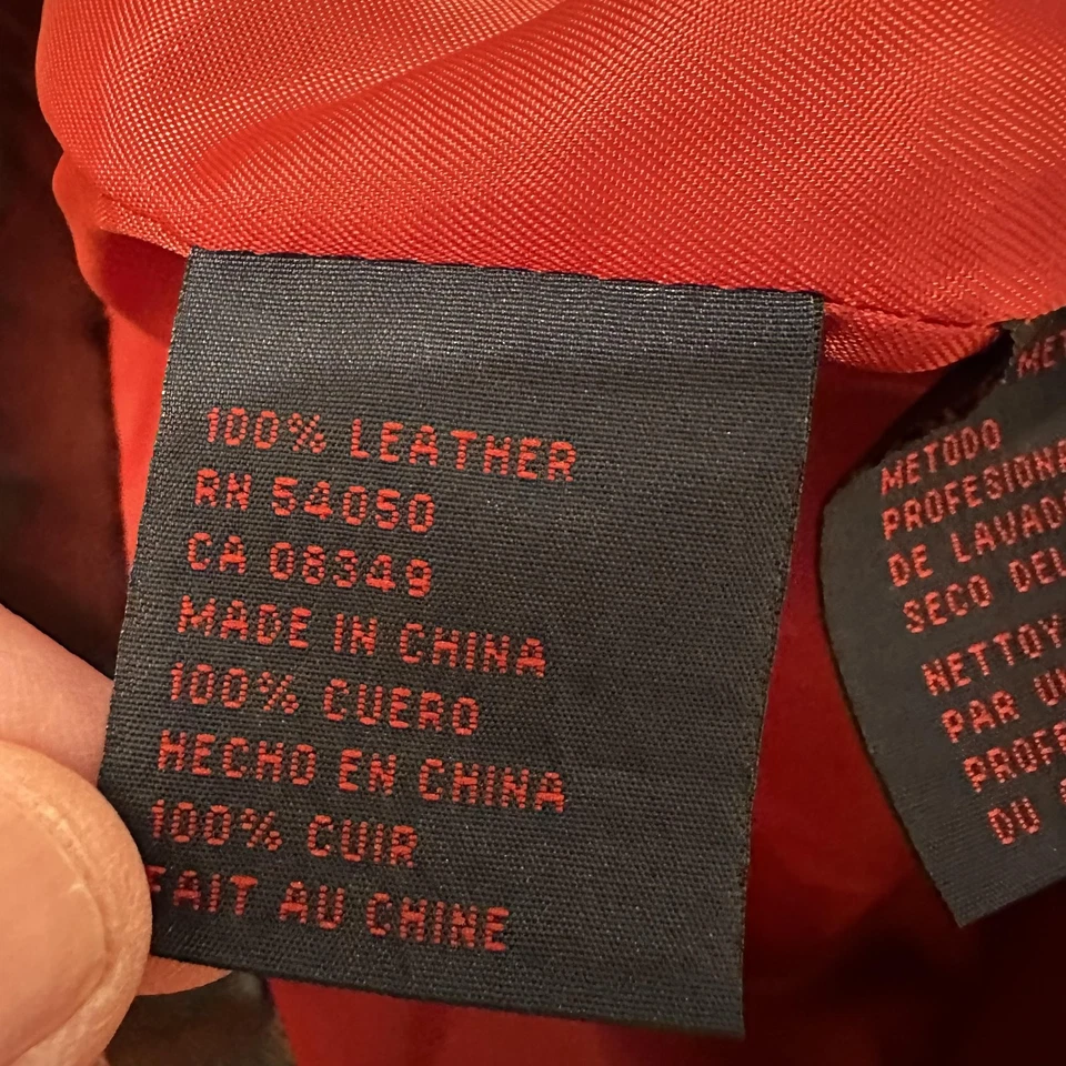 Ralph Lauren Jacket Mens Large Black 100% Leather Trucker Button Front - Image 4 of 4