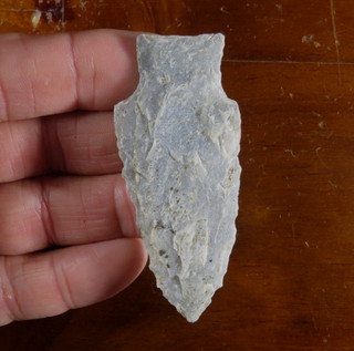 Blue chert Archaic Pickwick point found in South Carolina 3.1/4 x 1.3/8 in.