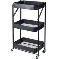 KüChenwagen Klappbar 3-Stufig, Aus Metall, 45,5 X 29,5 X 77 Cm