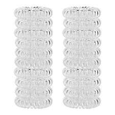 CQLIIIA Clear Spiral Hair Ties, No Crease Coil Ties for Women, 20