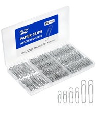 - Silver Paper Clips, 450 pcs, 1, 1-1/4, 2, Zinc Galvanized Silver Paper Clip...