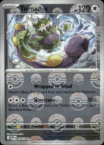 Tornadus (Poke Ball Pattern) White Flare 078/086 Rare Holo Pokémon — English NM