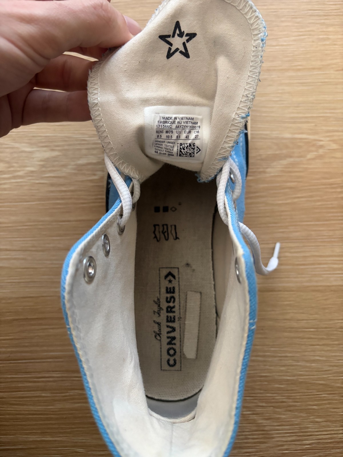 Converse Chuck Taylor University Blue High Unisex Shoes Men's 8.5 Women's 10.5 thumbnail 9