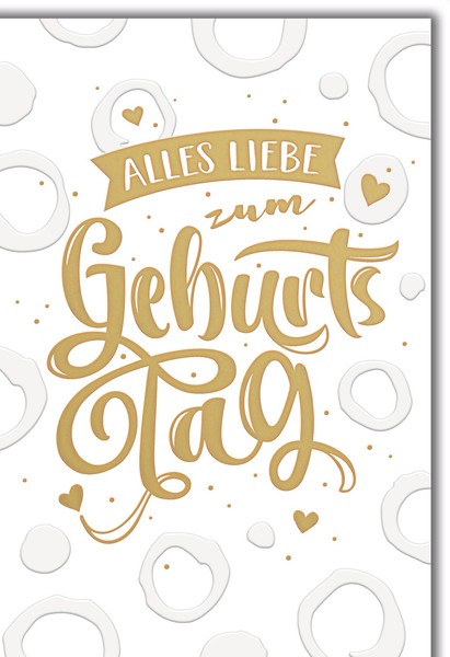 Geburtstag GlüCkwunschkarte Mit Umschlag Gold Alles Liebe Zum Geburtstag Mit Kri-image