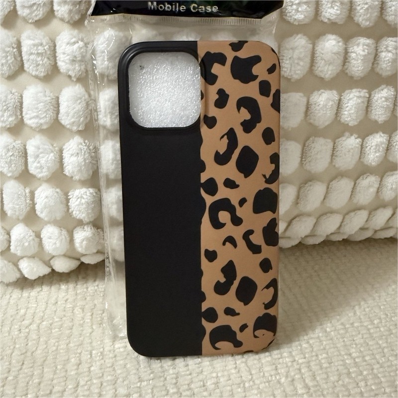 Cheetah Pattern/Black Case for iPhone 13 Pro Max, Spotted Leopard Design