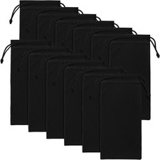 Microfiber Sunglasses Pouch Drawstring Storage Bag Soft Knitted Case for