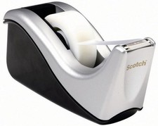 Scotch® Desktop Tape Dispenser, C60-ST, Silver/Black