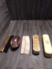 Vintage Clothes Shoe Brush Vanity Lot Of 5 Wood Plastic 1 Osborne