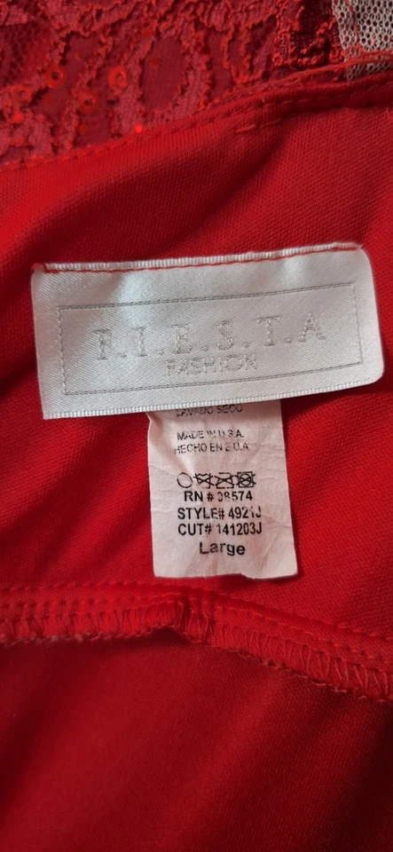 FIESTA Fashion Bridesmaid Dress In Red Size Large Made In USA 57 inch length - Image 2 of 4