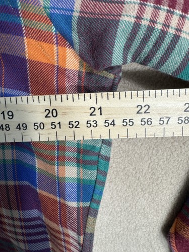 Paul Fredrick Shirt Mens Medium Multicolor Plaid Flannel Long Sleeve Trim Fit - Picture 8 of 12