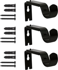 Heavy Duty Adjustable Curtain Rod Brackets, 3 Pack Premium Rod Brackets for Wall