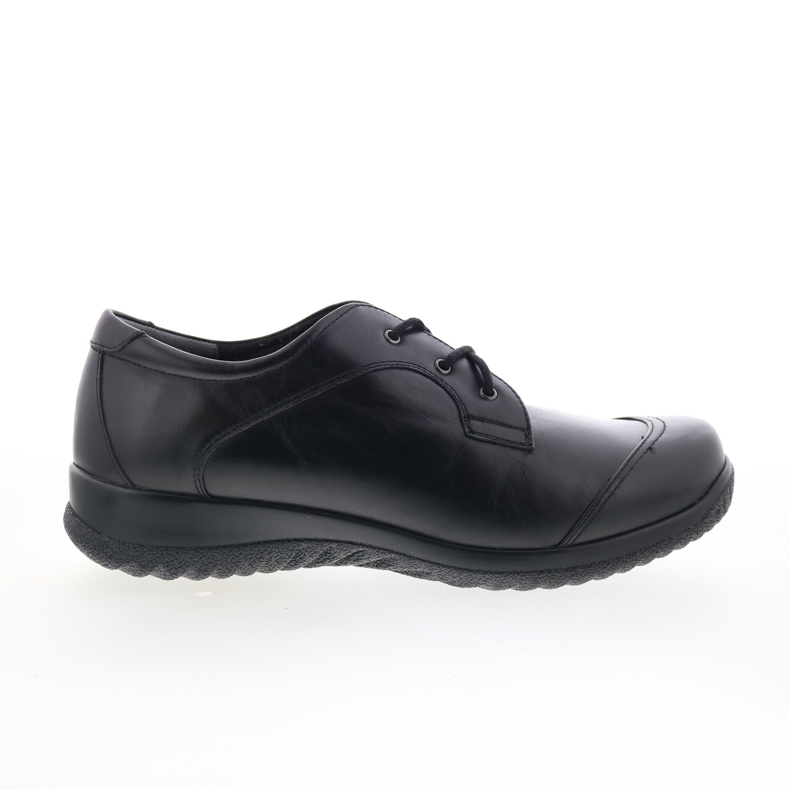 Drew Hope 10573-12 Womens Black Leather Oxford Flats Casual Shoes