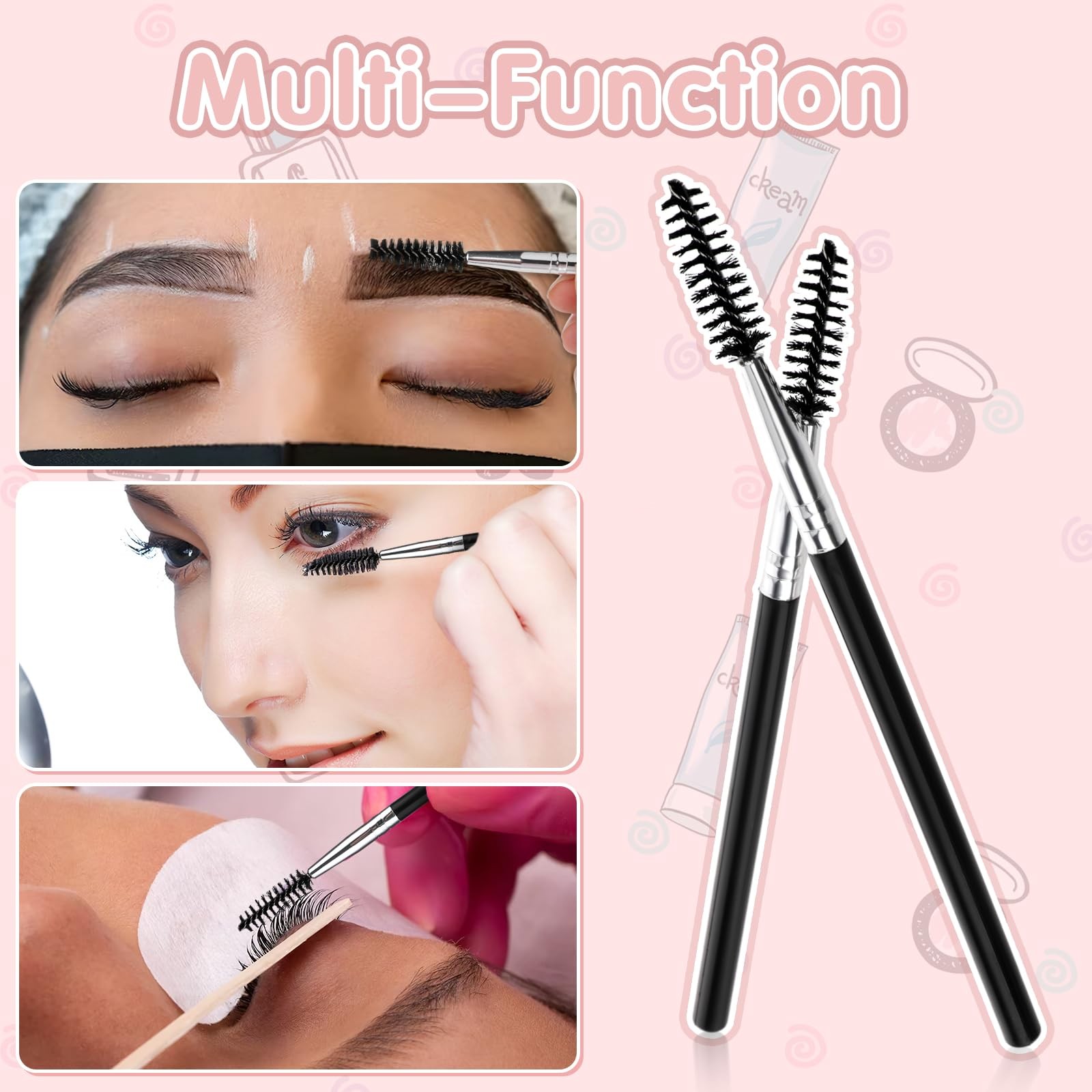 5 Pcs Reusable Eyelash Eyebrow Spoolie Brush, Mascara Wands, Lash Applicators
