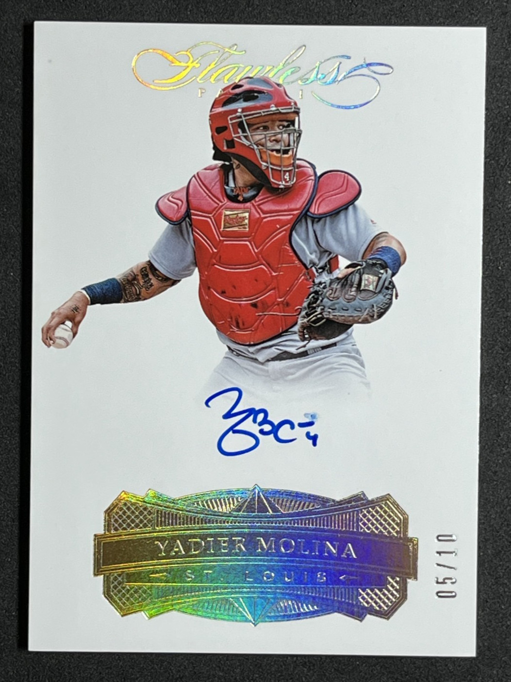 2017 PANINI FLAWLESS /10 YADIER MOLINA AUTO #FS-YM