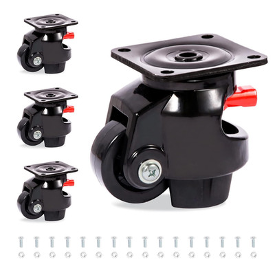 Heavy Duty Leveling Casters Set of 4, 3300 LBS Capacity, 360° Swivel Wheels