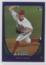 2011 Bowman Draft Chrome Retail Purple Refractor Bryan Shaw #42 0c4