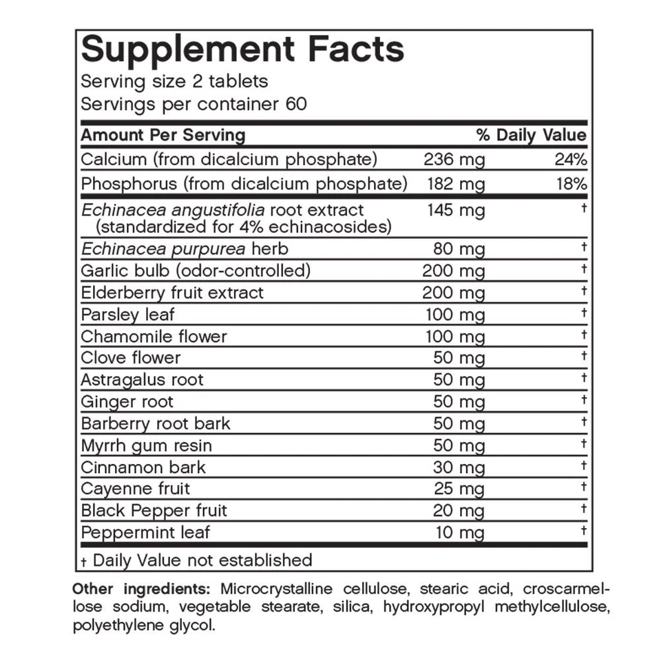 Ajo equinácea saúco + 120 tabletas Foto 2 de 3