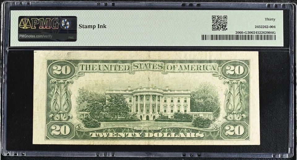 $20 1950A ((A CHICAGO))FEDERAL RESERVE NOTE PMG Graded 30  - Image 2 of 2