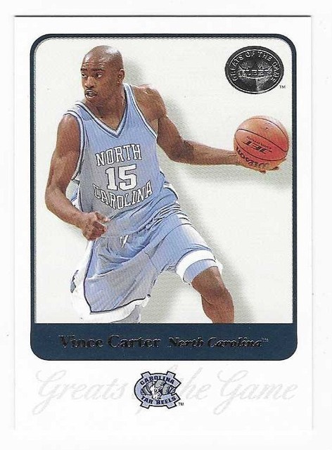 2001 Fleer Greats of the Game Vince Carter North Carolina Tar Heels #73