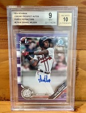 2019 Bowman Chrome ISRANEL WILSON AUTO PURPLE REFRACTOR RC /250 ATL BRAVES 