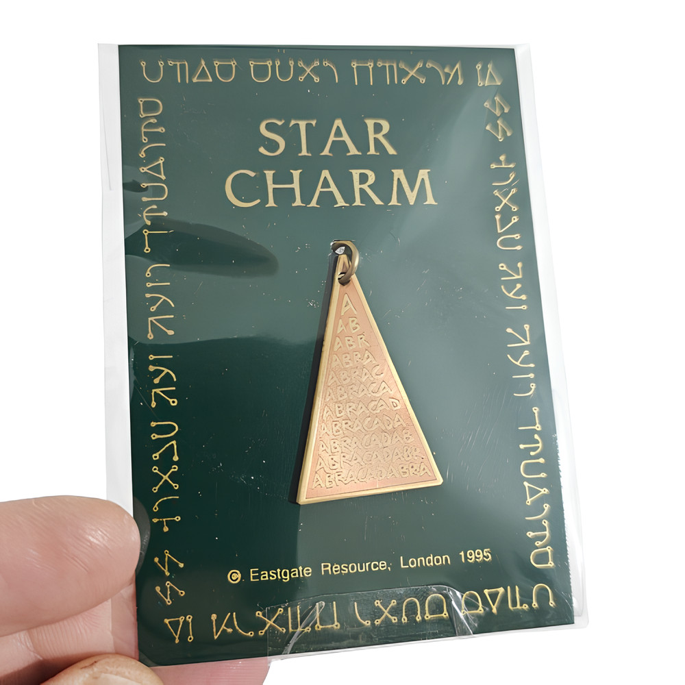 Abracadabra Pendant Necklace Amulet Occult Talisman Abraca Triangle Mixed Metal