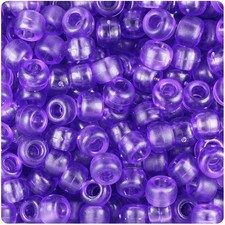 BeadTin Amethyst Frosted 9mm Barrel Pony Beads 500pcs