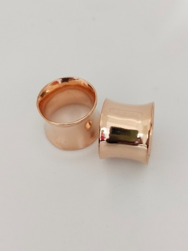 925 Sterling Silver 18k Rose gold plated handmade Plug Tunnel - Picture 13 of 21