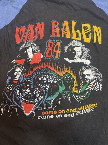 Vintage Rare Van Halen 1984 World Band Tour Concert Raglan Graphic Shirt - Picture 9 of 9