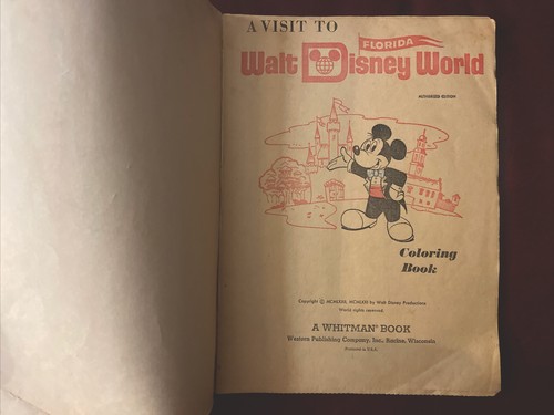 Whitman A Visit to Walt Disney World Florida Coloring Book 1971-72 Bears *READ - Picture 3 of 8