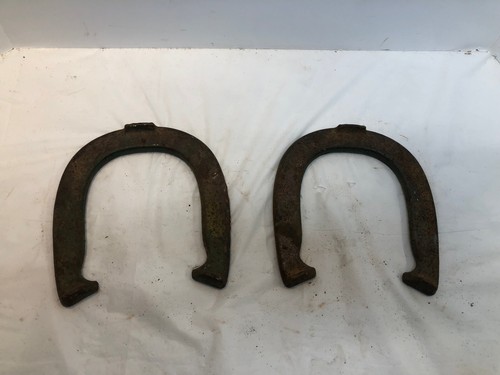 Vintage Set of 2 Double Ringer Pitching Horseshoes Steel USA